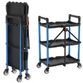 Workpro Portable 3-tier Collapsible Service Cart Folding Tool Cart