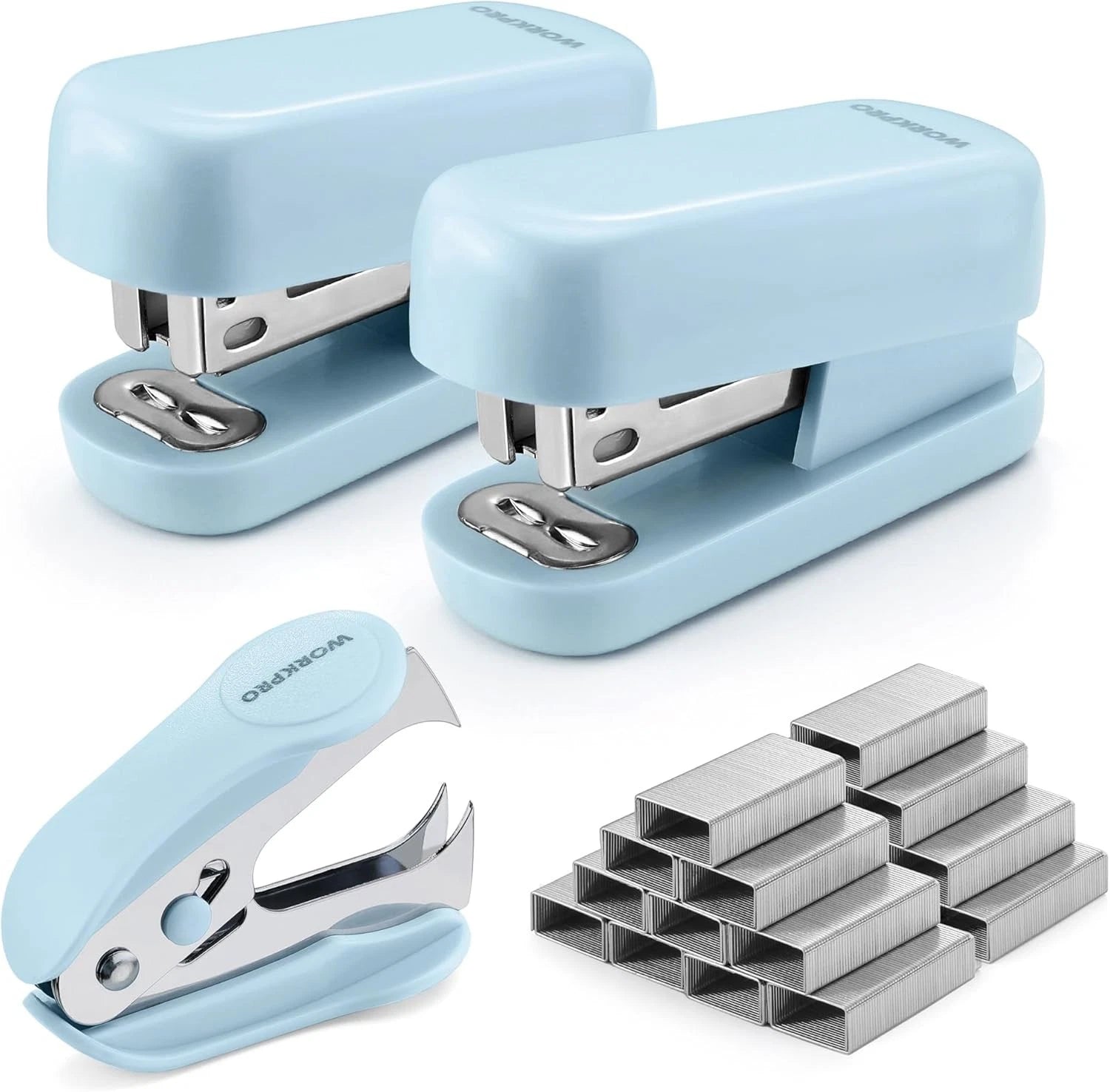 Workpro Mini Stapler Staple Remover Set W/ 26/6 Staples For Desk