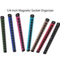 WORKPRO 1/4'' Dr Magnetic Socket Organizer Aluminum Alloy Socket Rail MultiColor