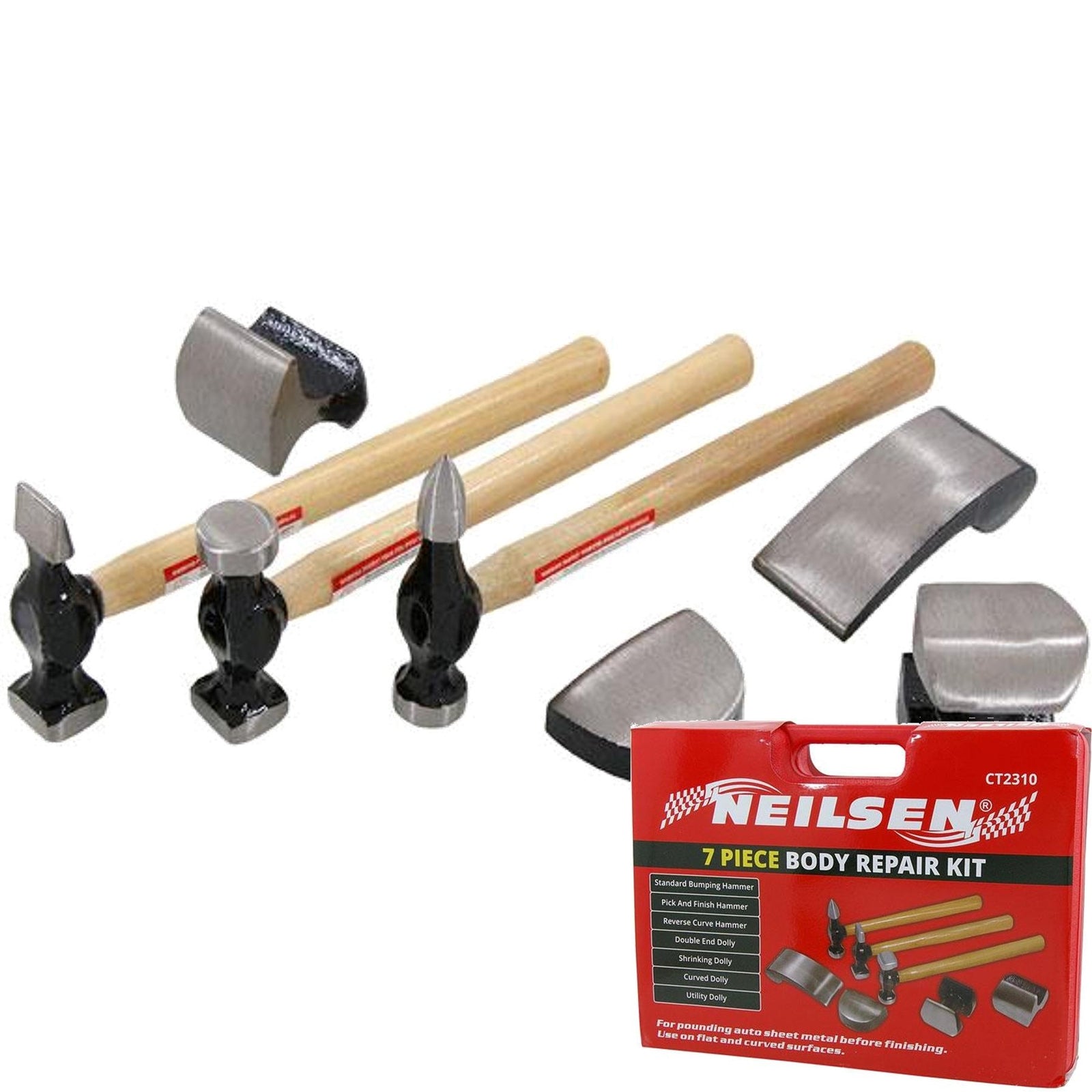 Neilsen Car Auto Body Panel Beating Dent Repair Tool Kit Hammers