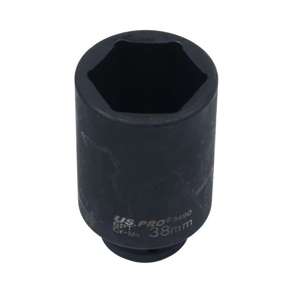 Us Pro 38mm Hub Nut Socket 1/2 Drive 6 Point Cr-mo Deep Impact Tool