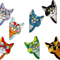 Stained Glass Cat Face Peering Window Sticker Window/car Door