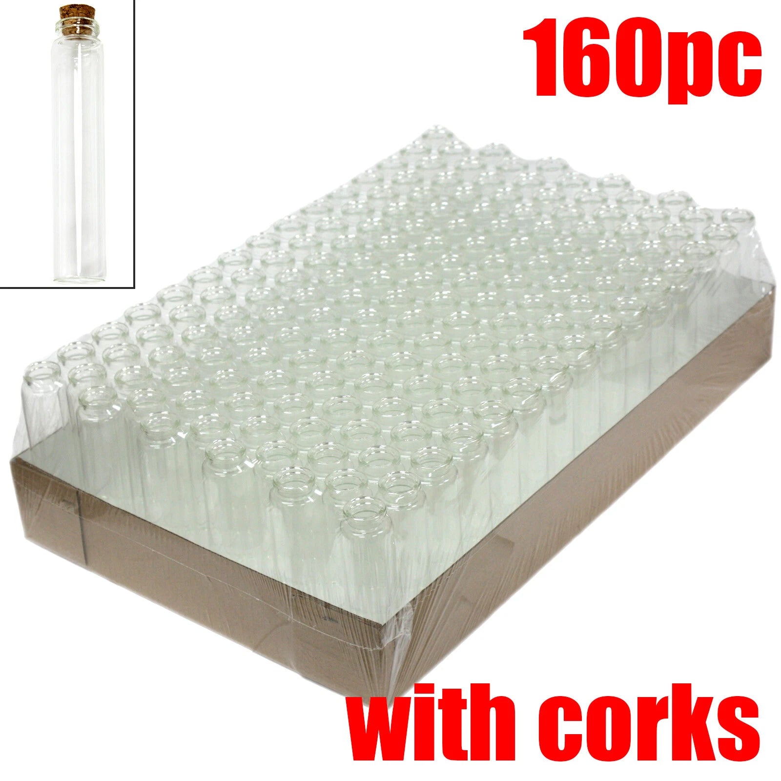 4.8" Glass Tube W/ Cork Top Pre-roll Joint Blunt Cig Vials Holder