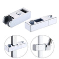 Square Tube Chrome Shower Rail Head Slider Bar Holder Adjustable