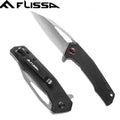 Flissa Pocket Knife Folding Edc Knife 3-1/4 Inch D2 Blade G10 Handle