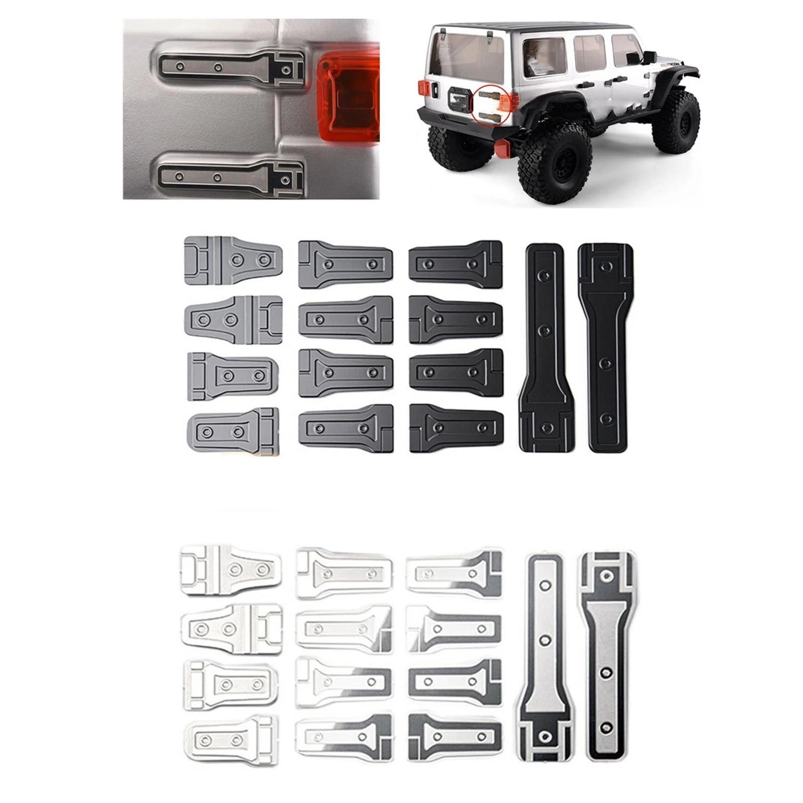Steel Door Hinges Metal Tailgate Hinges For Grc Scx6 Wrangler 1/6 Rc