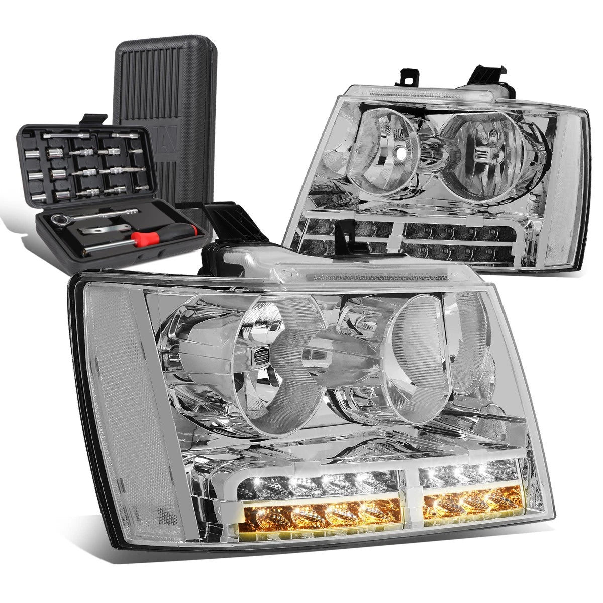 For 2007-2014 Tahoe Suburban Led Drl Tube Chrome | Built Supply Co