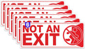 6 X Not an Exit Sign Sticker | 10 X 4 Inch Self-Adhesive Vinyl This Is