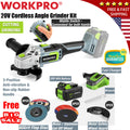 WORKPRO 20V Cordless Angle Grinder Kit 20Pack/10Pack Cutting Off