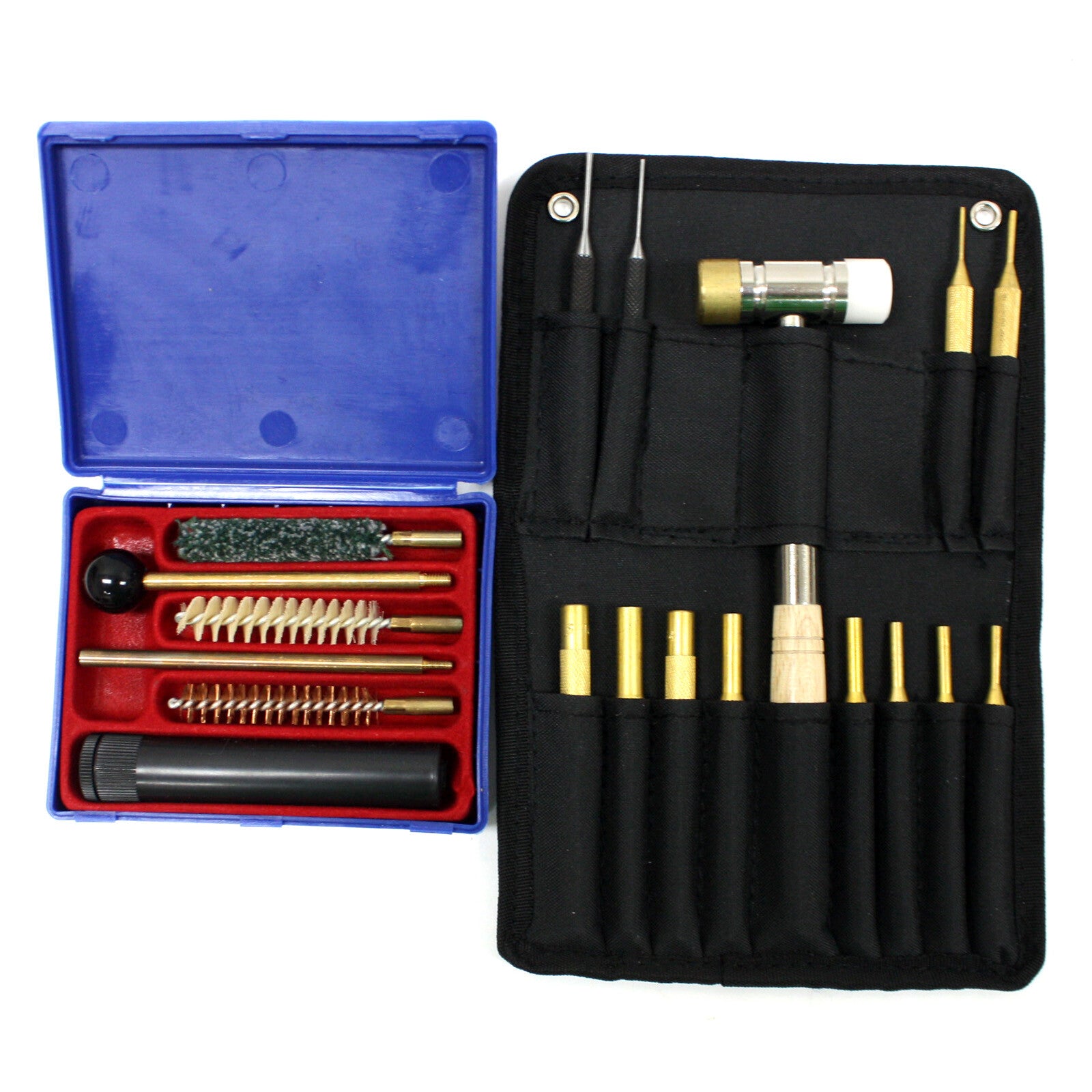 COMBO 13 pc Pin Punch Kit Firearm Repair Gunsmith Drift Set & 6 pc Cleaning Kit