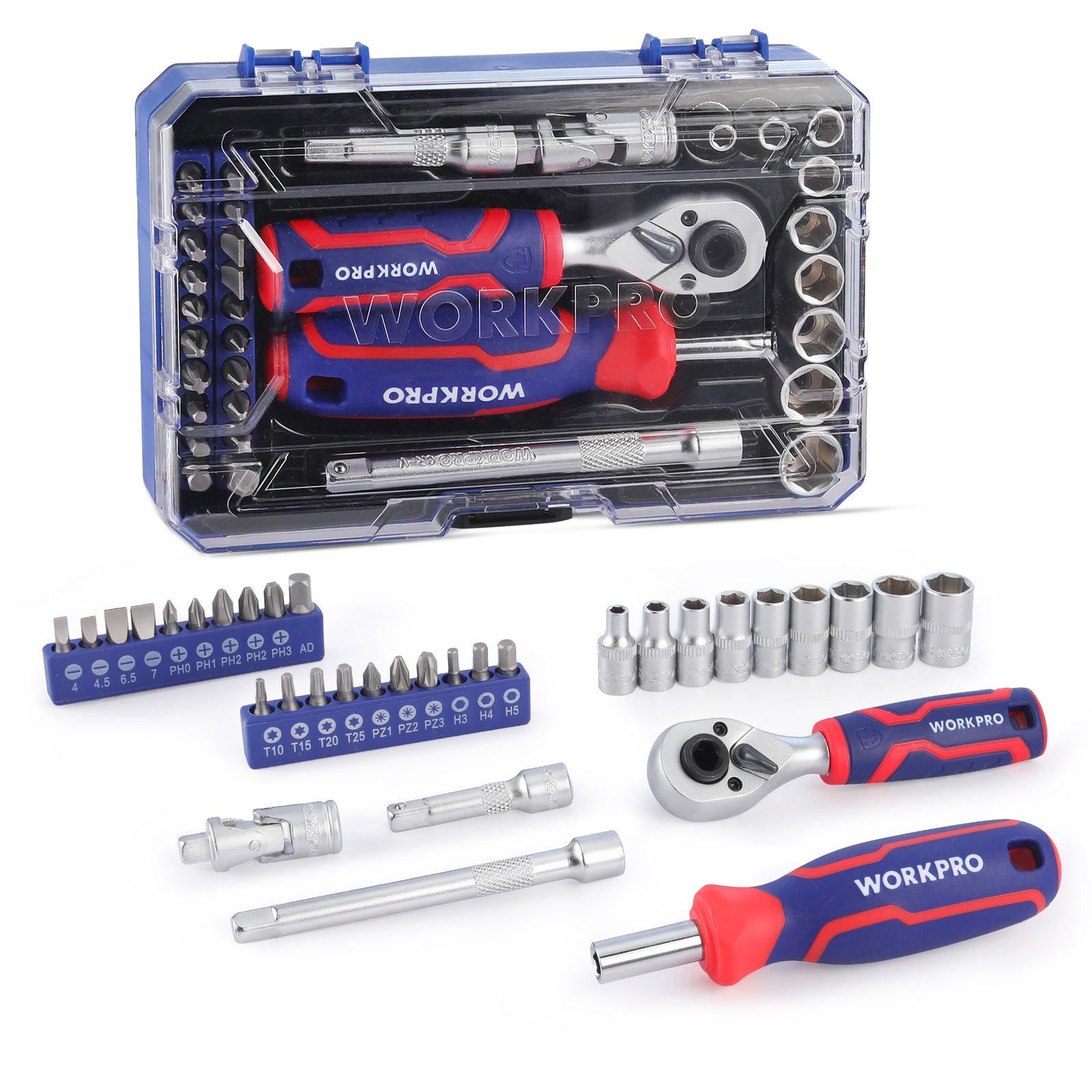 WORKPRO 34PC 1/4-Drive Master Socket Set Metric by WORKPRO
