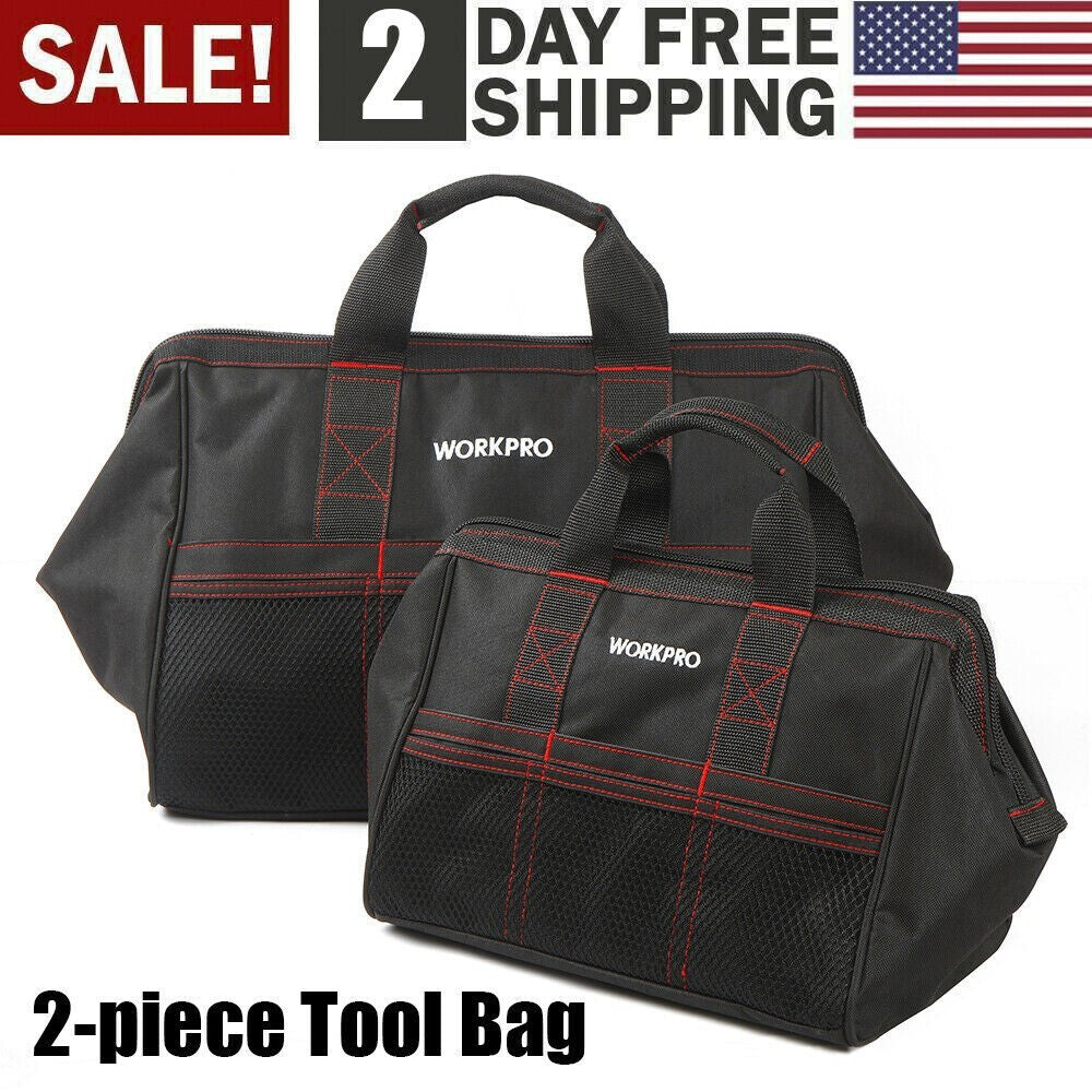13" 18" Wide Mouth Tool Bag Wear-Resistant Base Pocket Tool Tote Pouch