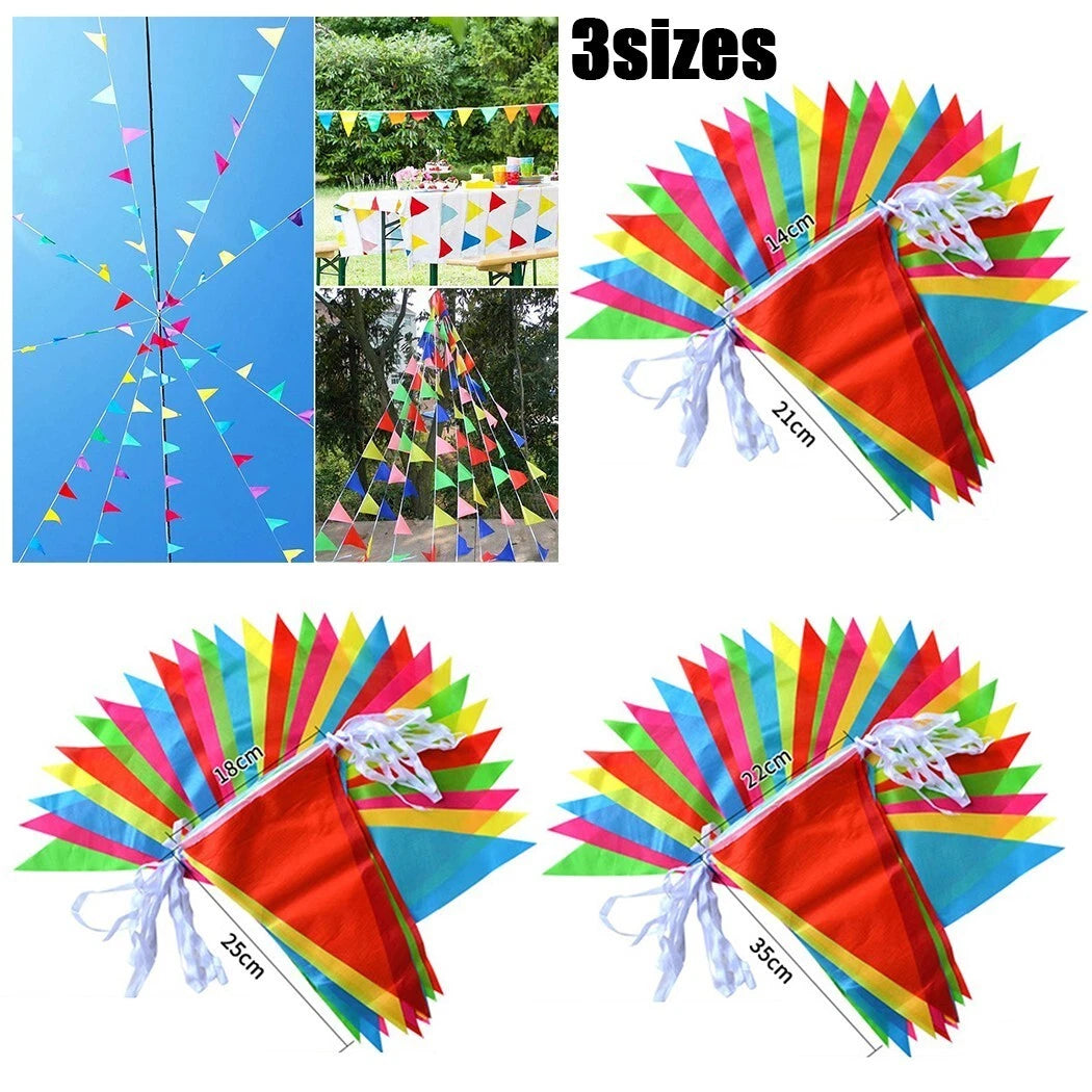 100m 150 Flags For Multi Colour Banner Bunting Party Event Home Garden