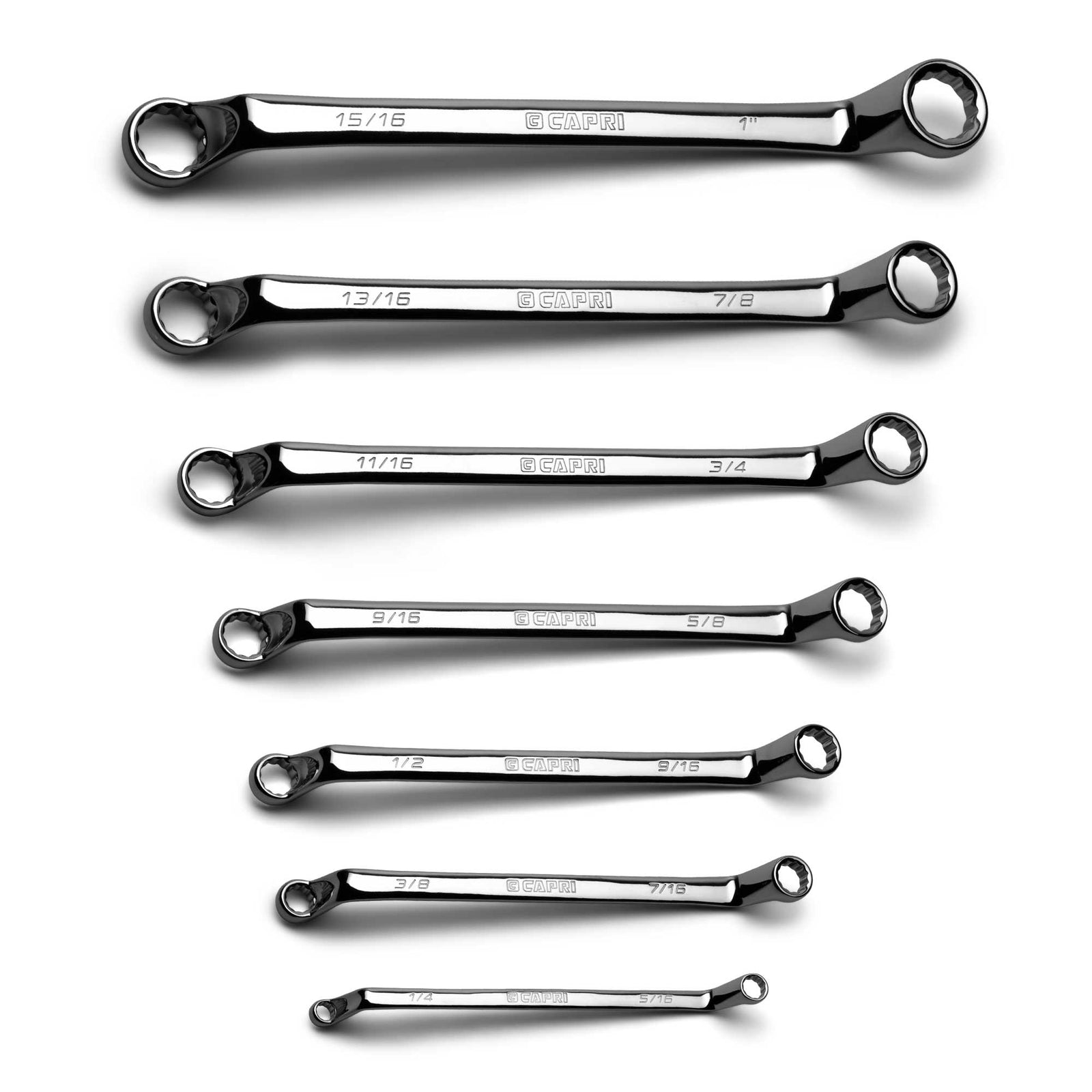 Capri Tools 75-Degree Deep Offset Double Box End Wrench Set, SAE