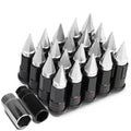 Spiked Cap Steel Silver 16 Rim Lug+4 Lock Nuts+adapter M12x1.5 22mm