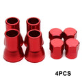 Car Red Aluminum Tire Wheel Stem Valve Stem Sleeve W/ Hexagonal Cap