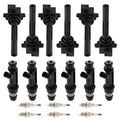 6* Fuel Injectors 6* Ignition Coils Spark Plugs for Honda Passport