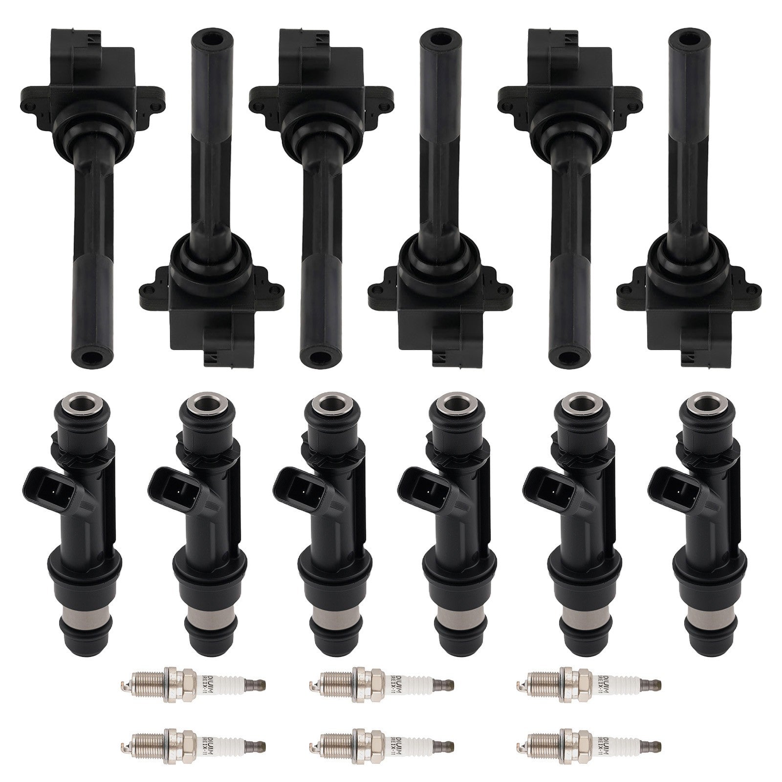 6* Fuel Injectors 6* Ignition Coils Spark Plugs for Honda Passport