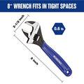 Workpro 8-inch Adjustable Wrench, Cr-v Steel Wrench Metric & Sae