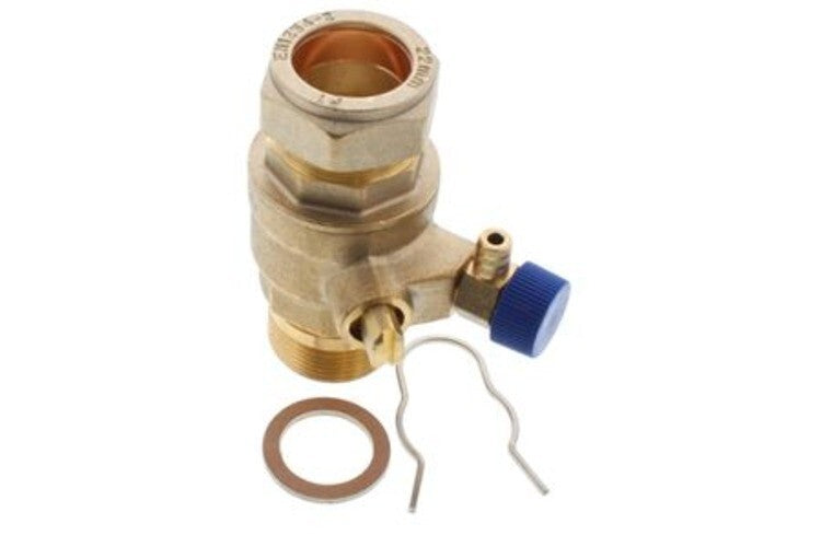 Ideal Drain Valve Pack Brass 22mm