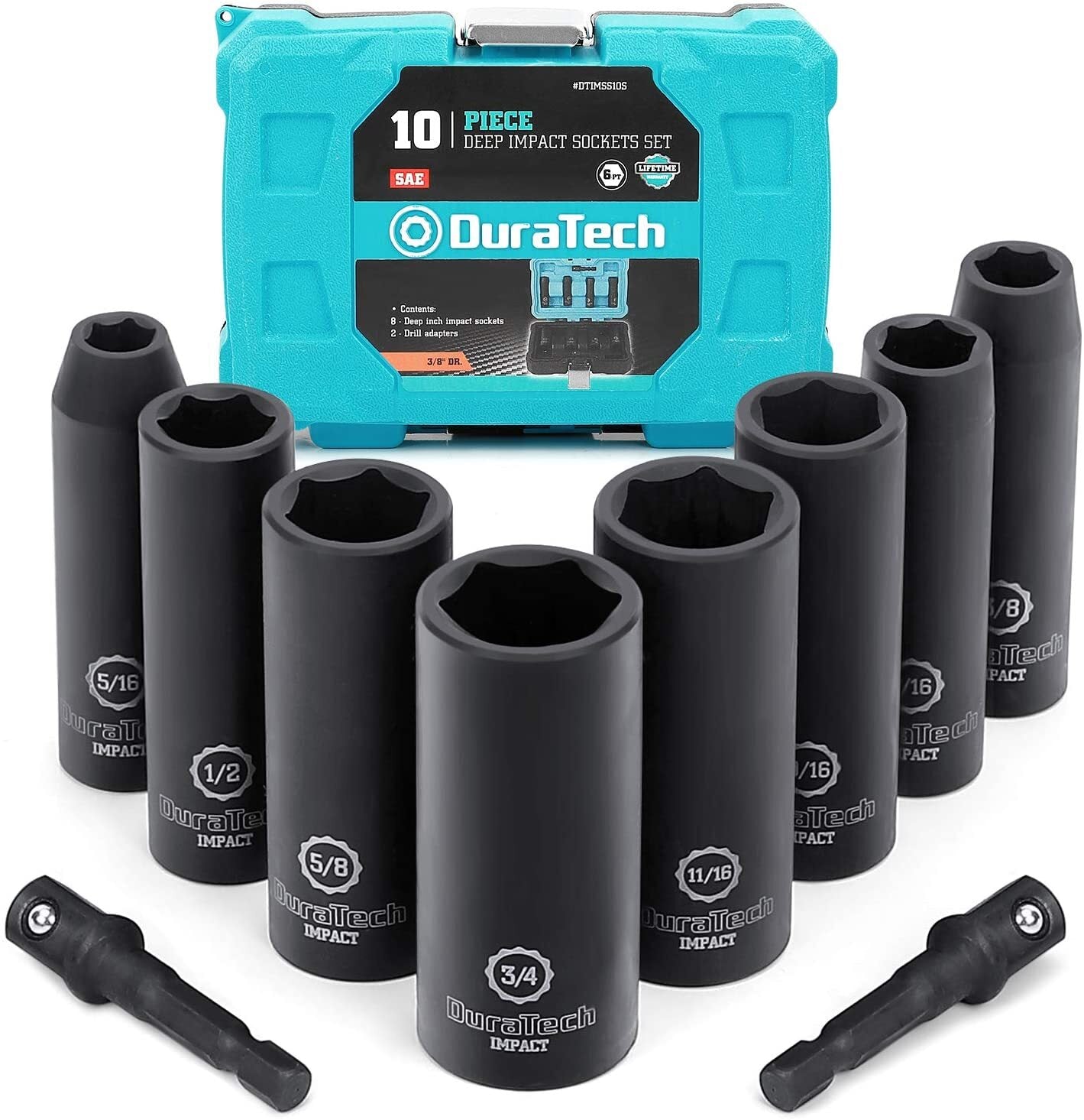 10 Piece 3/8'' Drive Impact Socket Set Deep Impact Sockets by Unbranded