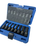 8Pcs 1/2" Dr Metric Hex Driver Long Impact Allen Torx Socket Bit 6-17mm CrMO