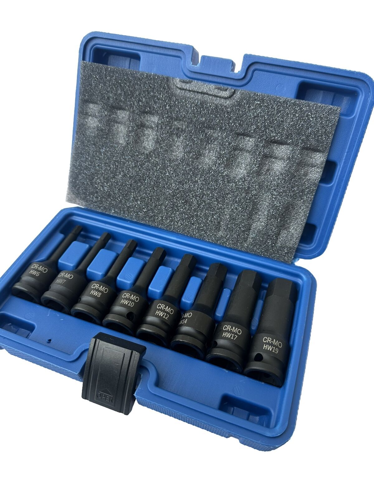 8Pcs 1/2" Dr Metric Hex Driver Long Impact Allen Torx Socket Bit 6-17mm CrMO