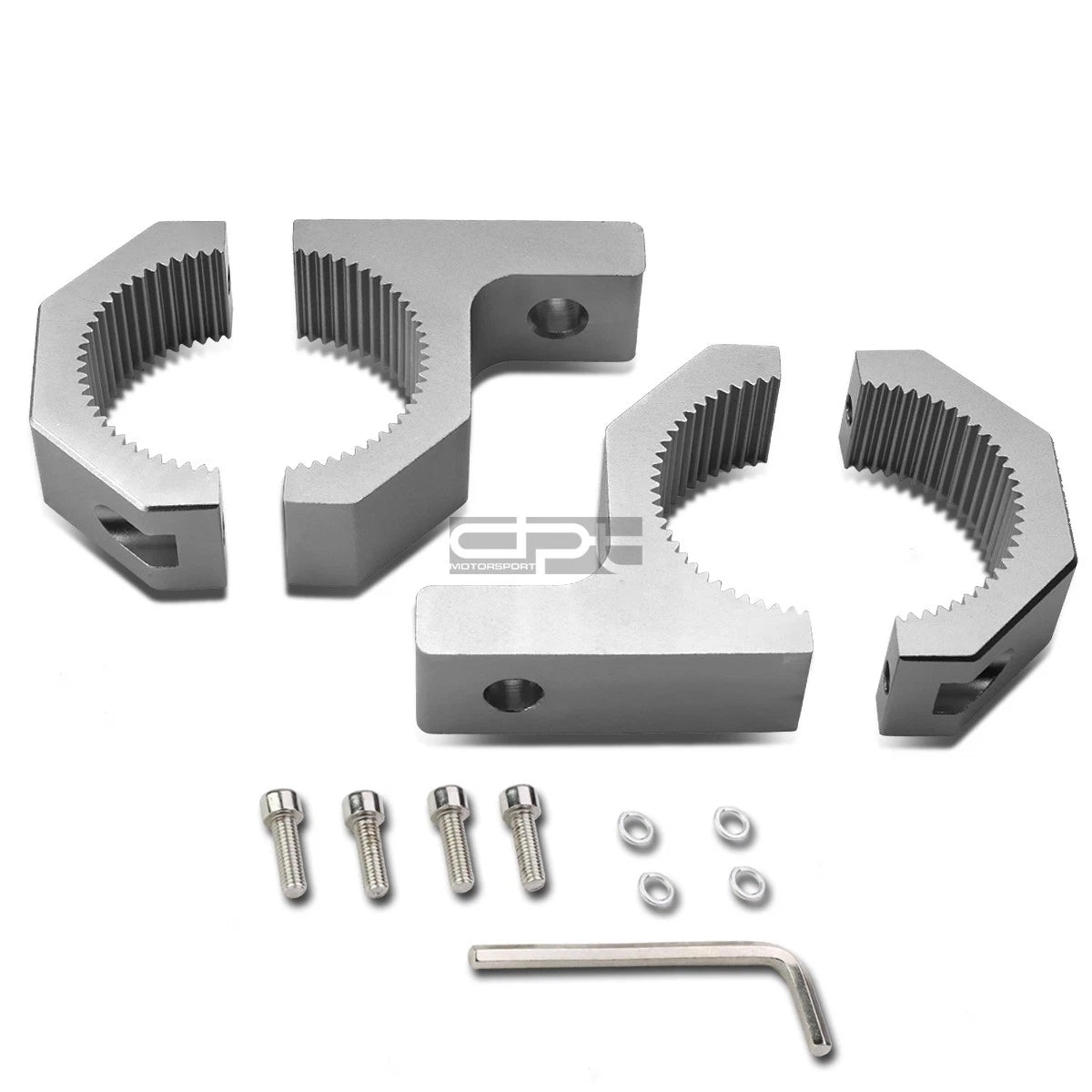 Fit 2"od Round Rack/bull Bar Brackets Pair Silver | Built Supply Co