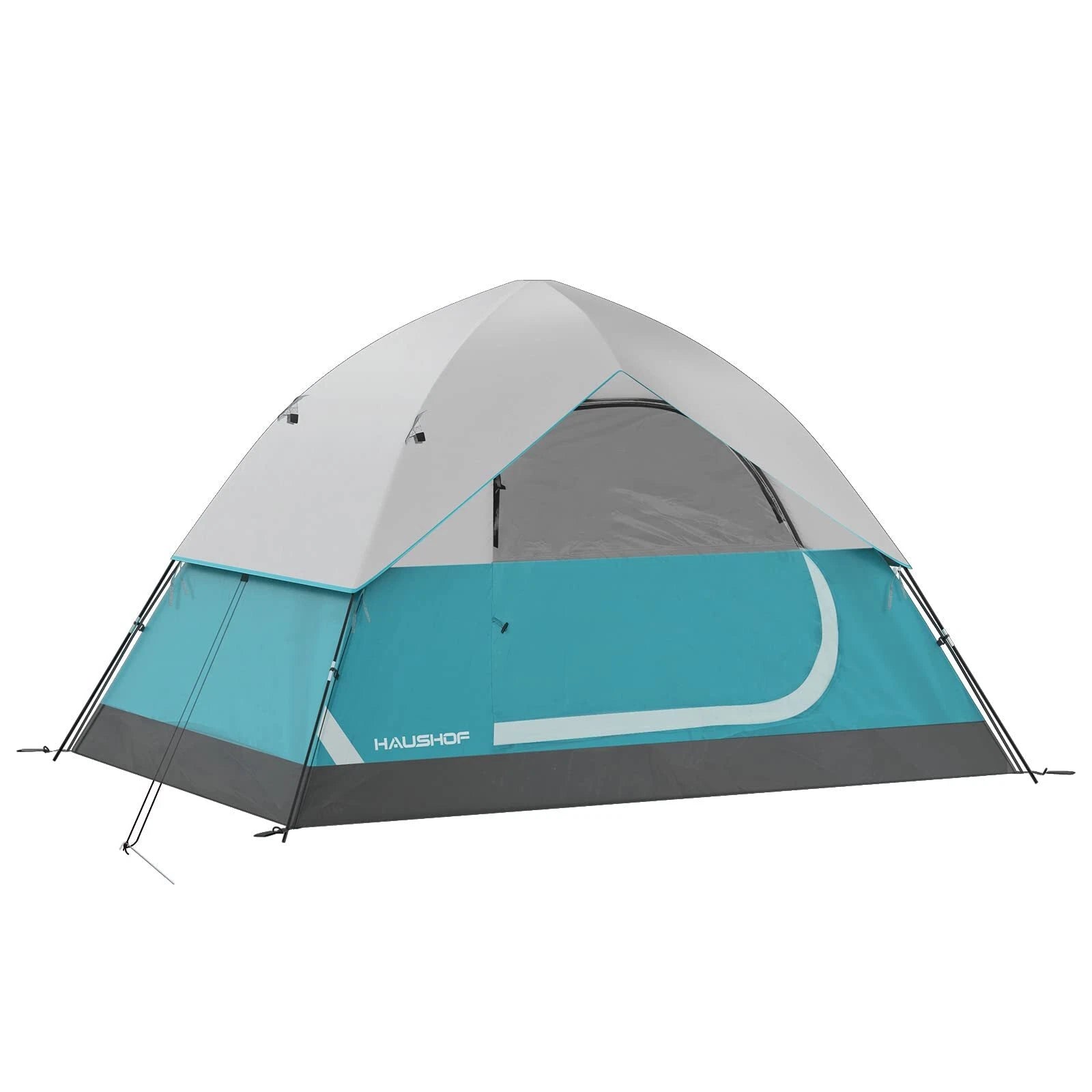 HAUSHOF 4-Person Camping Tent Removable Rain-Fly Portable 3 Season Dome Tent NEW