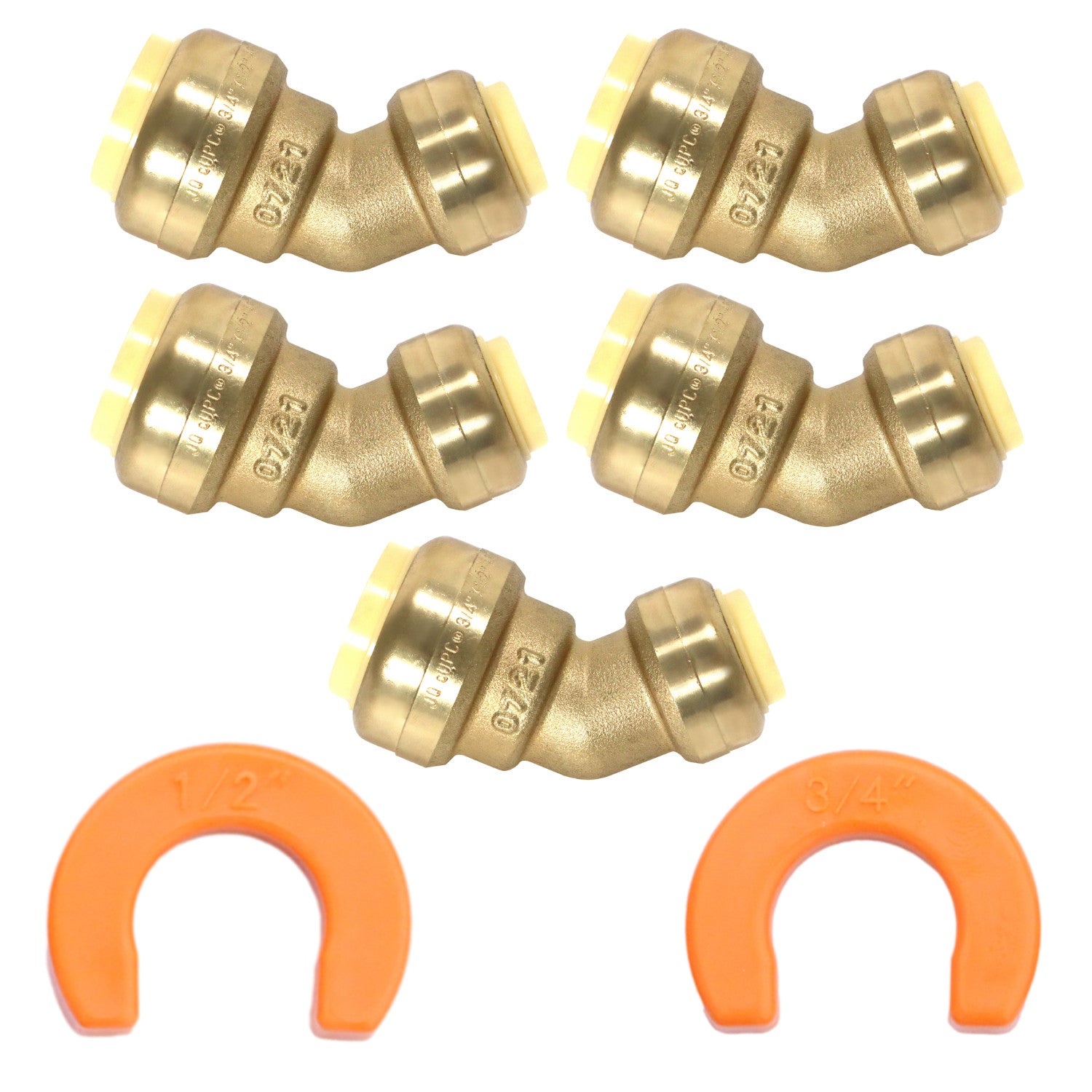 XFITTING Push Fit 45 Degree Elbow 5 Pack