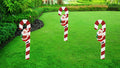 27" Christmas Holiday Lawn Stake Santa Candy Cane Wood Garden