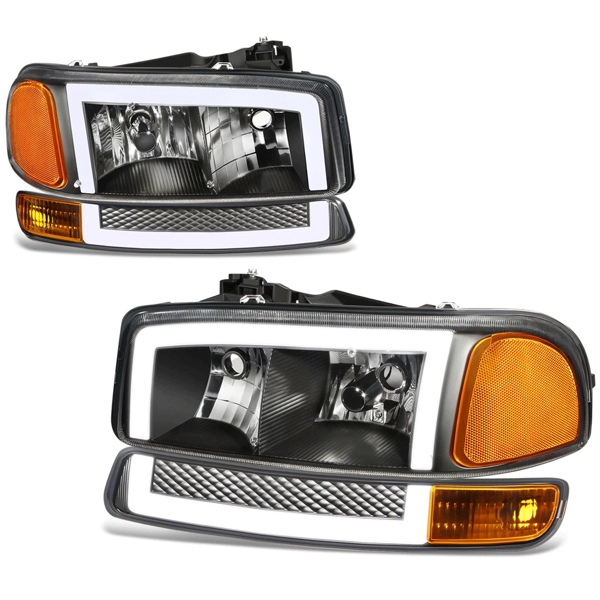 Fit 99-06 Sierra Yukon Xl Black/amber Led Drl | Built Supply Co