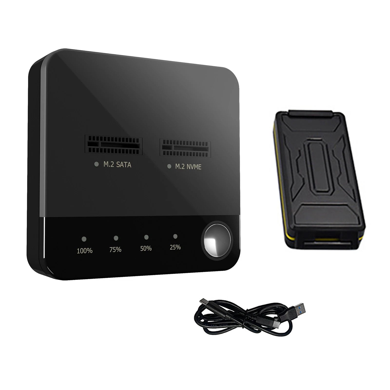 Portable Dual Bay M.2 Sata/nvme Clone Duplicator Offline Disk Copy