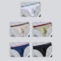 Men Seamless Underwear Ice Silk Thongs With 3d Bulge Pouch Transparent