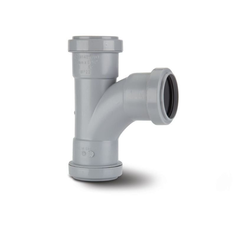 Polypipe 50mm x 9125° Push Fit Swept Tee Grey