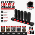 3/8" Dr Deep Bolt Extractor Set Damaged Nut Remover Socket Spiral Grip