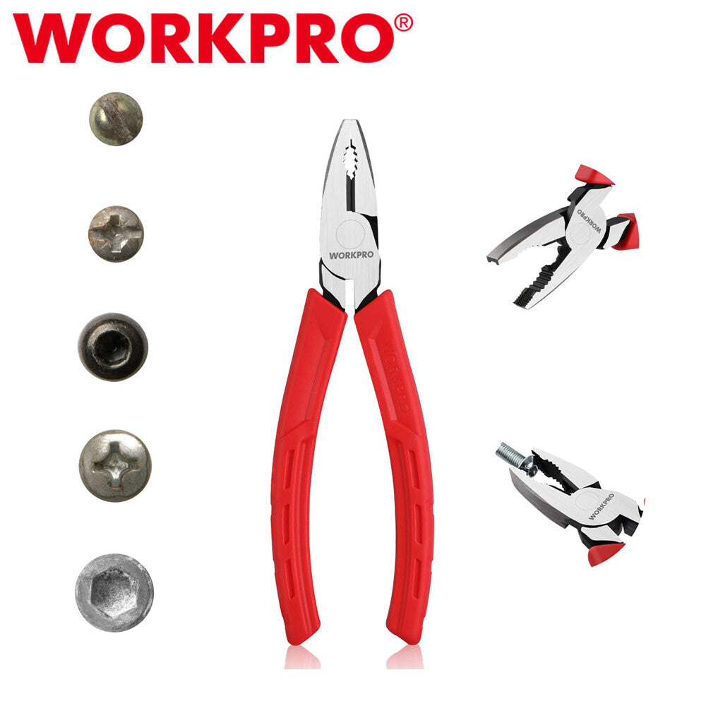 WORKPRO 6.5" Screw Extractor Plier Linesman Plier Nonslip Jaw Screw