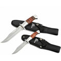 Mossy Oak Fixed Blade Bowie Knife Hunting Knife Leather Handle Laser
