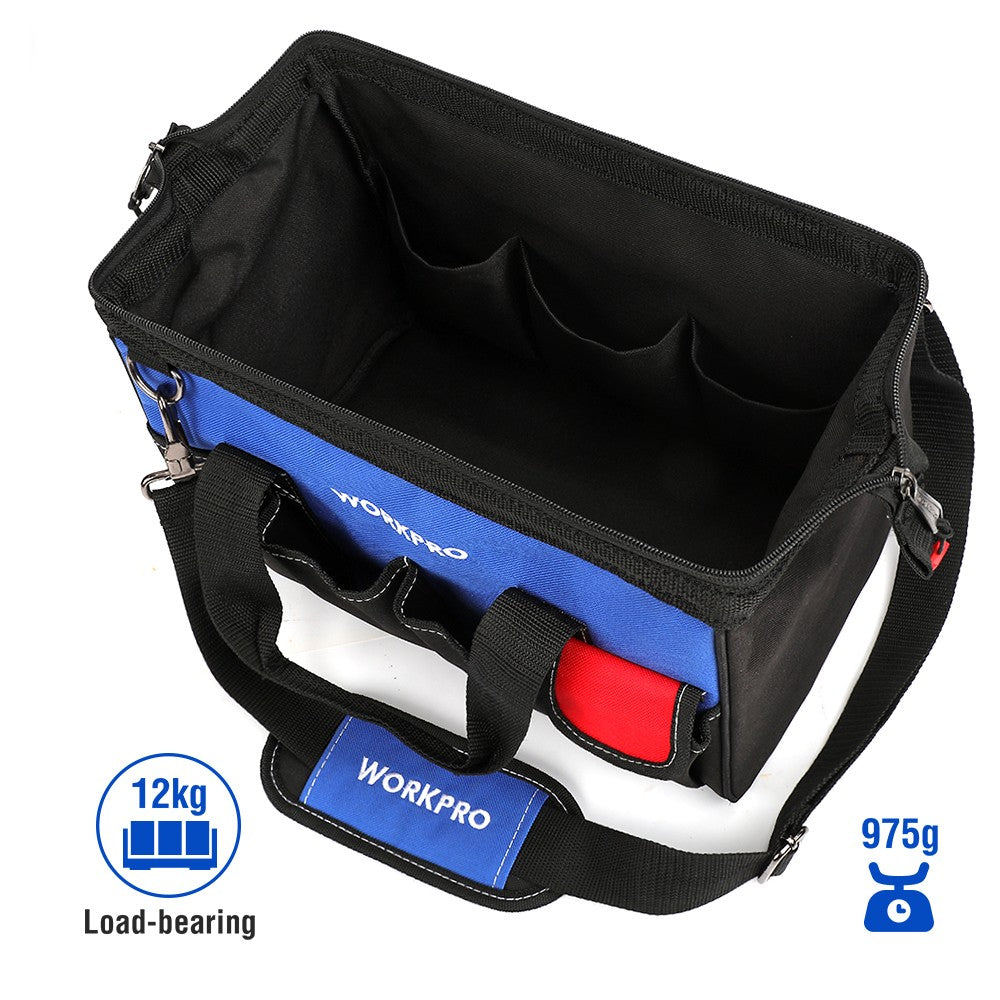 WORKPRO 14" Tool Storage Bags Close Top Wide Open Mouth with