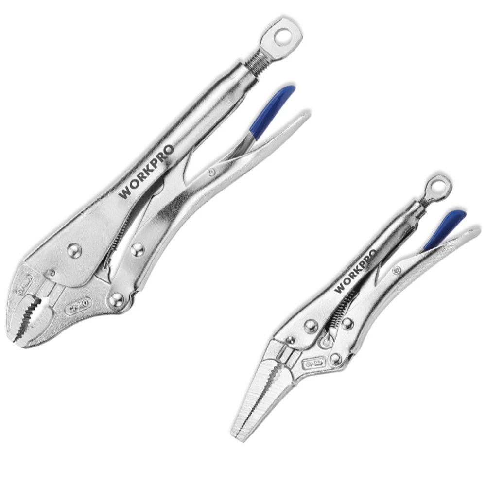 Workpro 2-piece Locking Plier Set 10" Curved Jaw | Built Supply Co