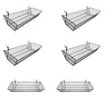 Set Of Black Metal Wire Large Double Sloping Basket