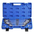 Flex-Head Extra Long Ratcheting Wrenches Double Box End Wrench Set, 4