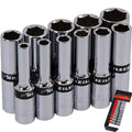 Neilsen 11pc SAE Deep Sockets 5/32" - 1/2" Socket Set 1/4" Drive 6pt With Rail by Neilsen