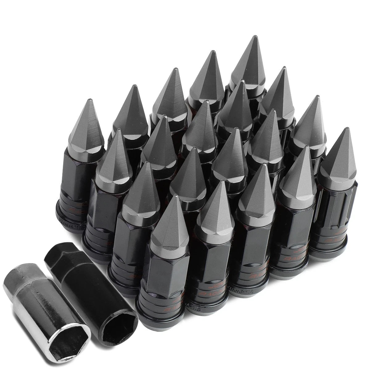 Spiked Steel Gun Metal 16 Rim Lug+4 Lock | Built Supply Co