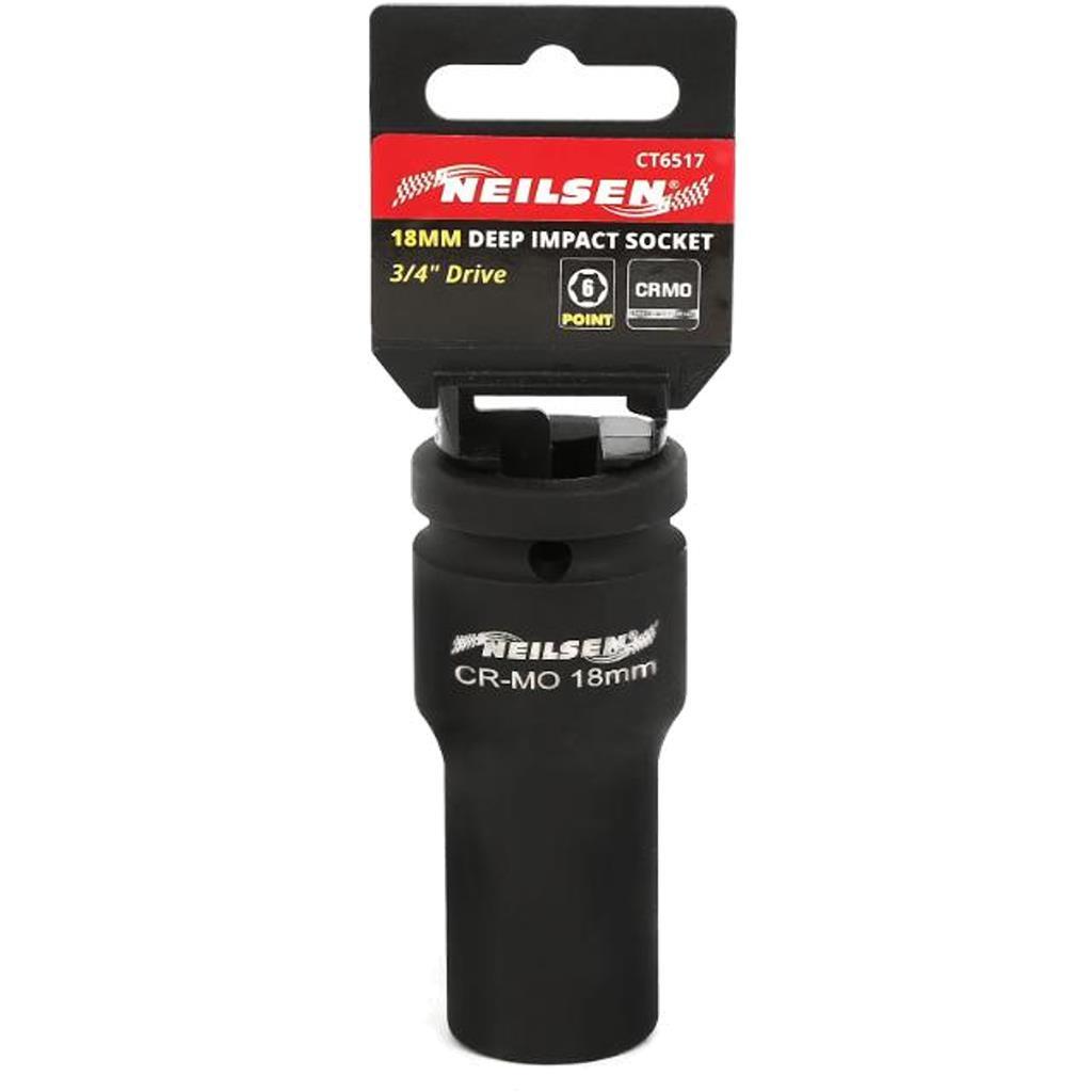 Neilsen 3/4" Drive Standard Deep Square Metric Single Impact Socket