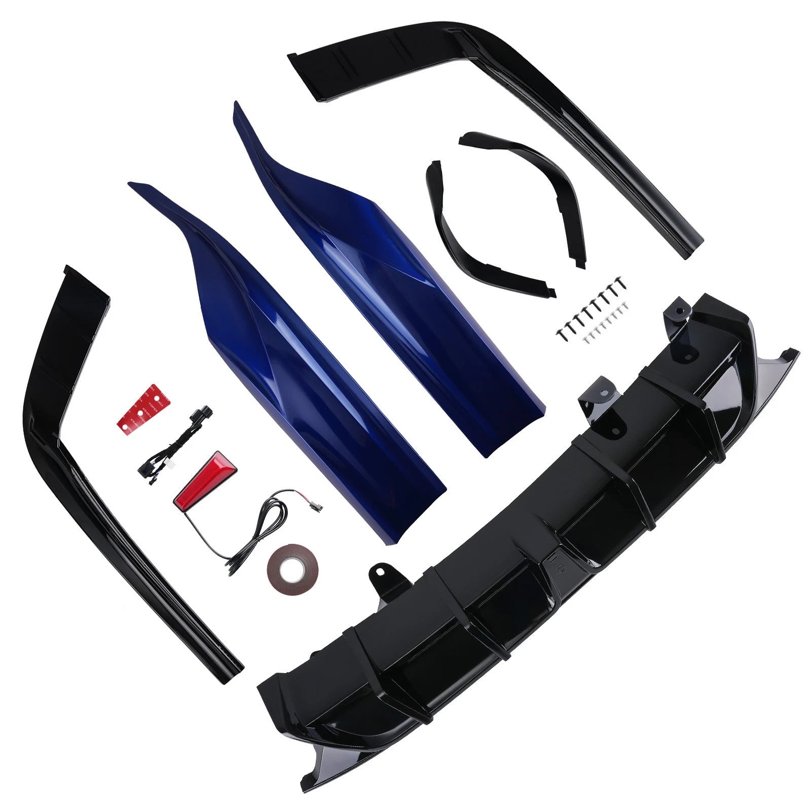 Rear Bumper Diffuser+Corne<wbr/>r Apron For 18-22 Accord Still Night Pearl Blue Yofer
