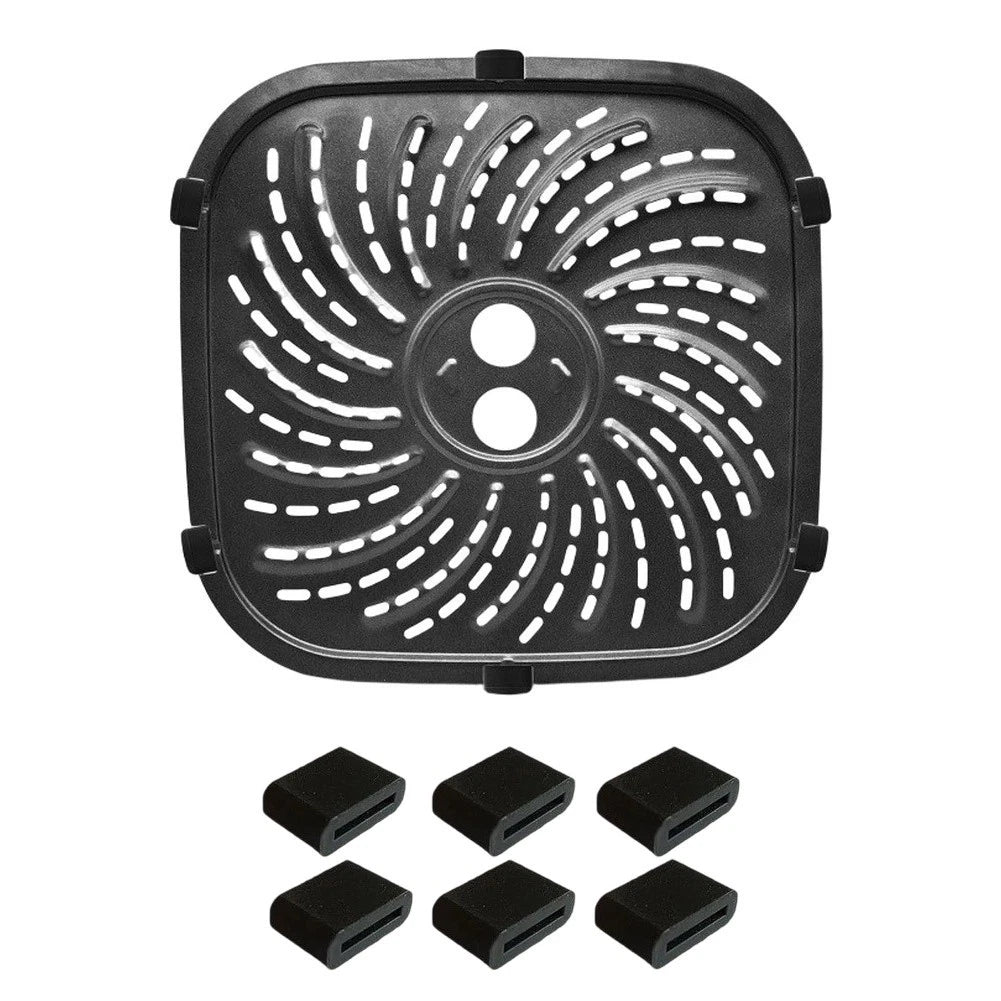 Air Fryer Grill Pan For Powerxl Pro 6 Qt 22x22cm Stainless Steel Black