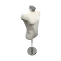 Adjustable Male Mannequin Shirt Form Neck Block 22''- 43'' Cream