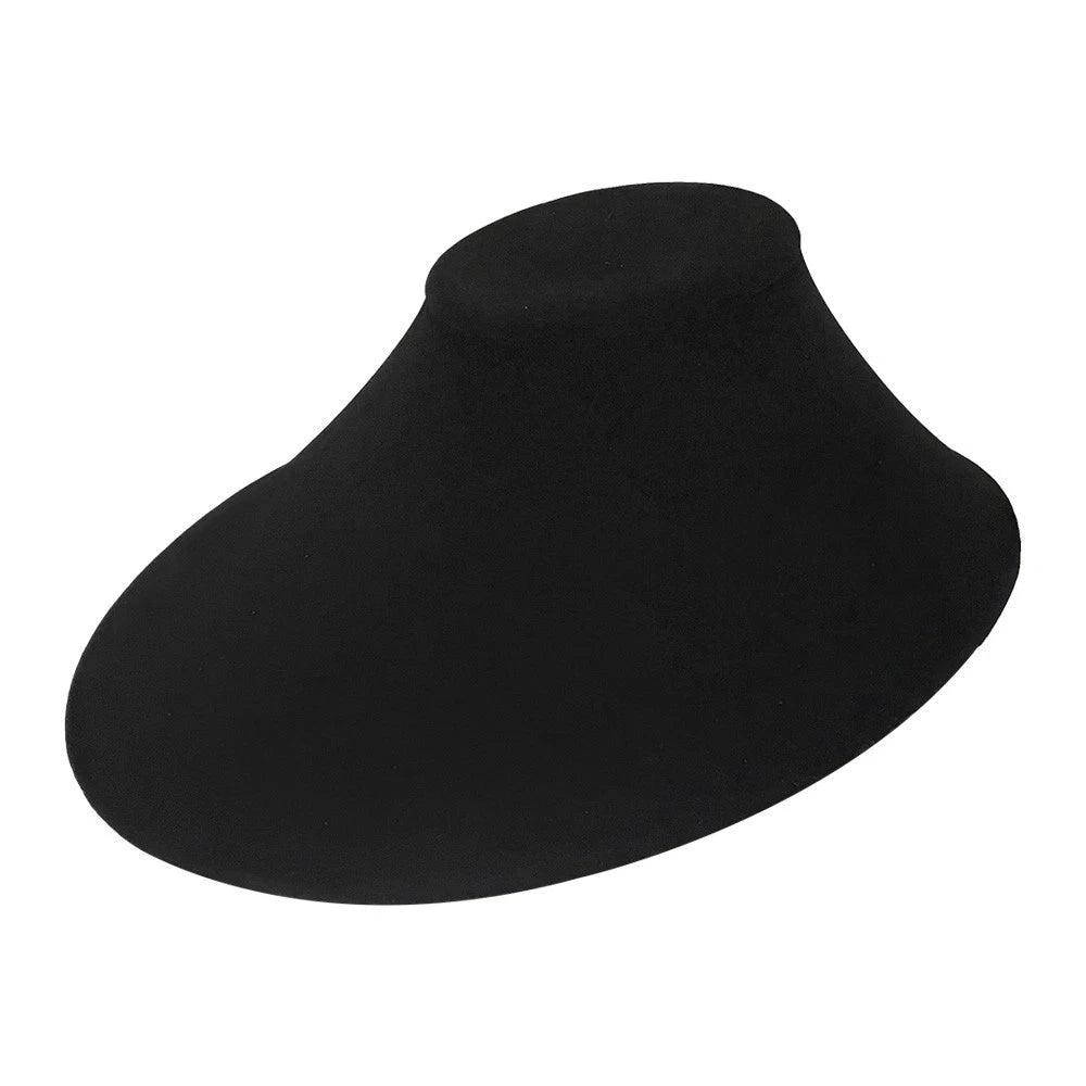 Black Narrow Velvet Necklace Display Large Bust Holder 8 L X 8-1/4 W