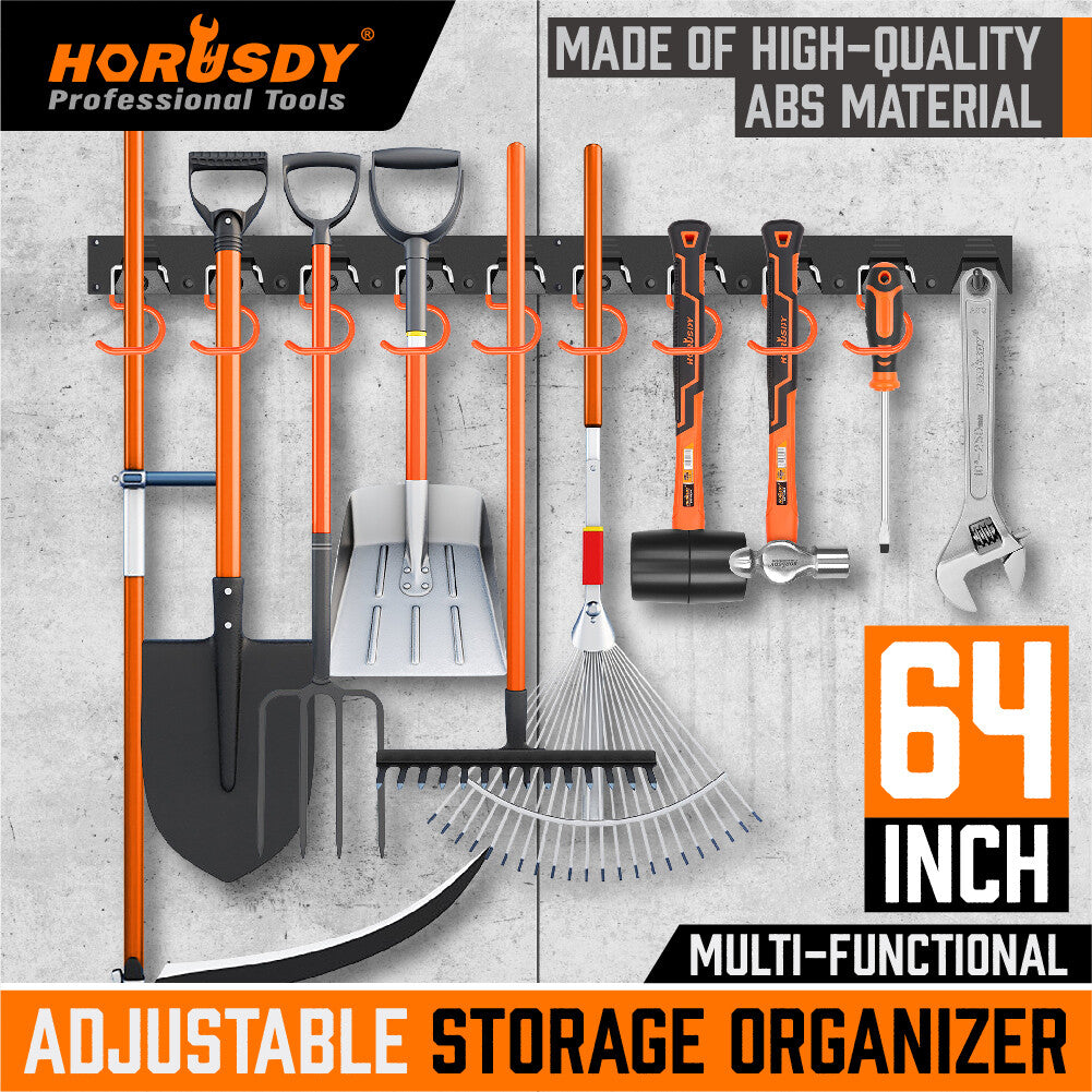 64 Inch Garage Tool Organizer Wall Mount Hooks | Built Supply Co